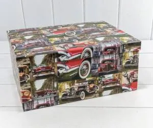 Коробка 32*24,5*14,4 см "Автомобили ретро"