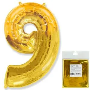 Цифра "9" - золото в упак/ Flexmetal