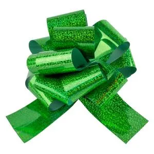 Бант голография Зеленый 36 см / 6233544