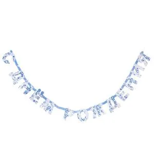 Гирлянда - буквы  "С ДР Синие Узоры" 210 см / 1505-2427