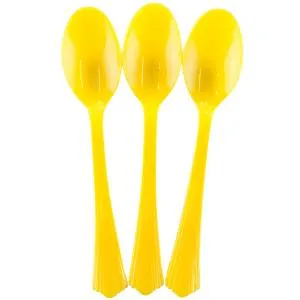 Ложки пластиковые Желтые 16 см, 10 шт / 6231243