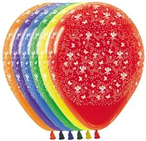 Цветы и бабочки, ассорти/кристалл 12" (Колумбия)