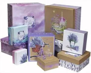 Коробка 22*22*12 см "Лавандовая нежность"