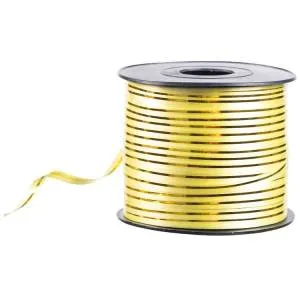 Лента c золотой полоской 5 мм*230 м Желтая / 1302-1561