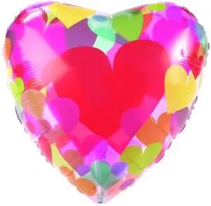 18" Сердце с разноцветными сердечками (CTI)/214820V
