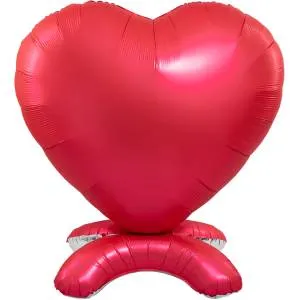 66" Сердце (сатин) красное на подставке  (Китай)/25202