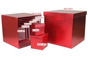 Коробка 8.5*8.5 см Куб Кожа Красный / SY 601-red