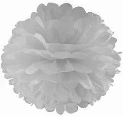 Помпон из бумаги 30 см (серебряный)