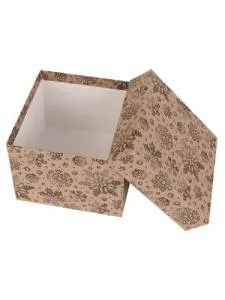 Коробка крафт "Снежинки" 6*6*3 см КОР-1992