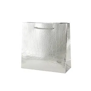 Пакет подар Серебряное тиснение фольгой 14,5*15*6 19423-А