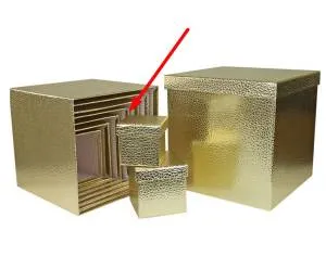 Коробка Текстура кожи золото 18,5*18,5*18,5