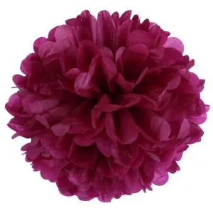 Помпон из бумаги 30 см (марсала)