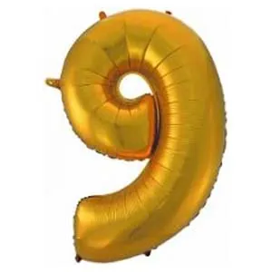 Цифра "9" 40" - золото/ Китай 1207-2781
