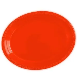 Тарелки сервировочные пластиковые 32*25 см "Делюкс" Красные/5 шт (Колумбия)