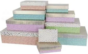 Коробка 24,5*17,5*7 см. "Розово-голубое конфетти" мультиколор металлик / 502250