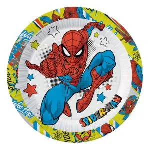 Тарелка "Человек паук" желтый 18 см, 6 шт./300438