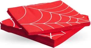 Салфетки "Паутина" красные  33х33см 20шт / 6015052