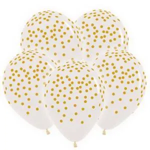 Золотое конфетти, прозрачный 12" (Колумбия)