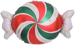 25" Конфета золотые полоски, красный/зеленый / Китай 26943