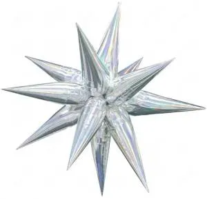 3d Звезда составная 26" Серебро голография / 23965