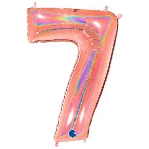 Цифра "7" - Розовое золото голография в упак. /Grabo                     