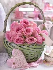 Пакет вырубной Корзина роз 40*31