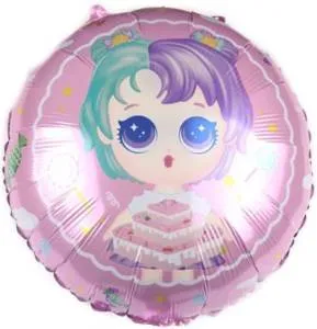 18" Круг Модная кукла (разноцветные локоны) Нежно-розовые (Китай)/190904