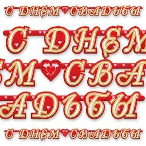 Гирлянда - буквы  "С Днем Свадьбы сердца", 2,1 м        