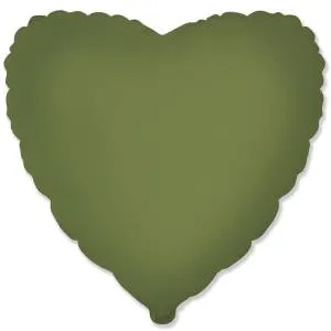 Сердце матовое Olive Green 18"/ 1204-1603