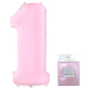 Цифра "1" - розовая в упак/ Flexmetal