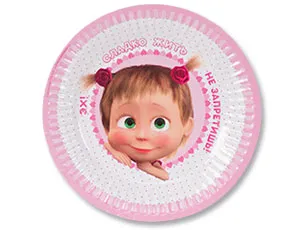 Тарелки бум. "Маша Сердца" 17 см.,6 шт. 1502-3179