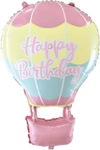 32" Воздушный шар "День рождения" розовый (Китай)/21993