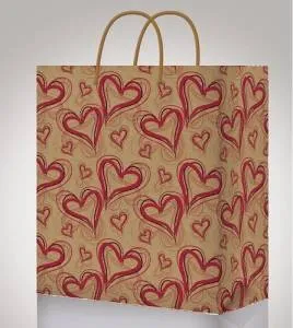 Пакет подарочный L крафт 26,4*32,7*8