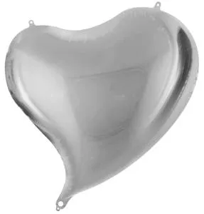 Сердце серебро, изгиб 18" (Китай)