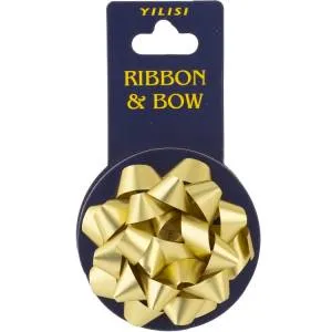 Бант Звезда 7см +Лента 4 м сатин золото / 1507-1867