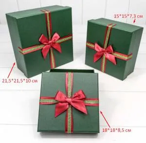 Коробка Кр.бант/Зел коробка 18*18*8,5