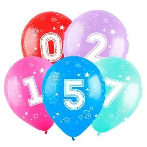 12" Цифры, ассорти пастель (Турция) 8122073