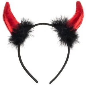 Ободок Рожки Чертенка, красный/черный металлик / 6230770