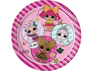 Тарелка  "Кукла ЛОЛ"  23 см. 8 шт. 1502-4175