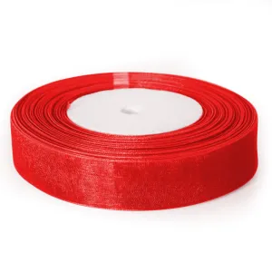 Лента Органза 2,5 см.*45,72 м Красный/ F014-43/102