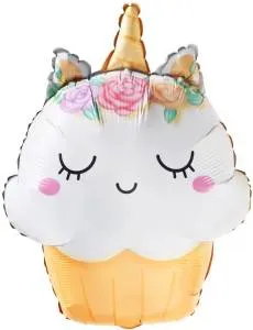 27" Кексик, Цветочный Единорог, белый / Китай 24769