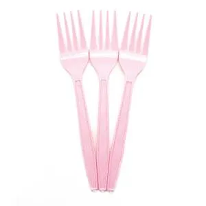 Вилки пластиковые Розовые 15 см, 10 шт / 6225086
