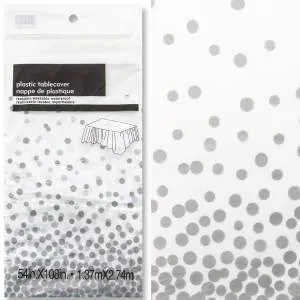 Скатерть "Конфетти Серебро" 1,3*2,7 м./6012114