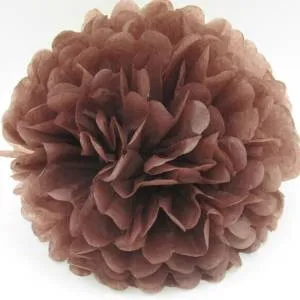 Помпон из бумаги 20 см (кофе)