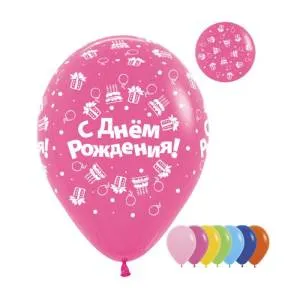 С Днем Рождения Торты вокруг,пастель 12" 25 шт.