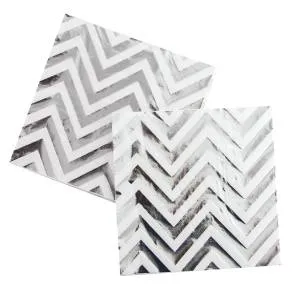 Салфетка "Зигзаги,Серебро металл" 33 см. 12шт. / 623574