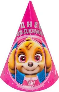 Колпак "Щенячий патруль, С ДР!" розовый 6 шт. 501221