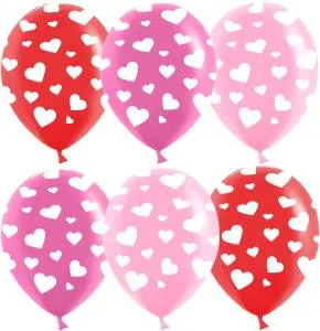 12" Сердечки, ассорти пастель (Китай) 25 шт. / 612992