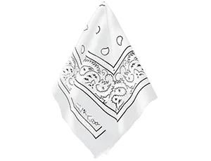 Бандана с рис белая 50*50см/1501-3391