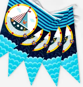 Гирлянда флажки "Кораблик" 300 см./6225060